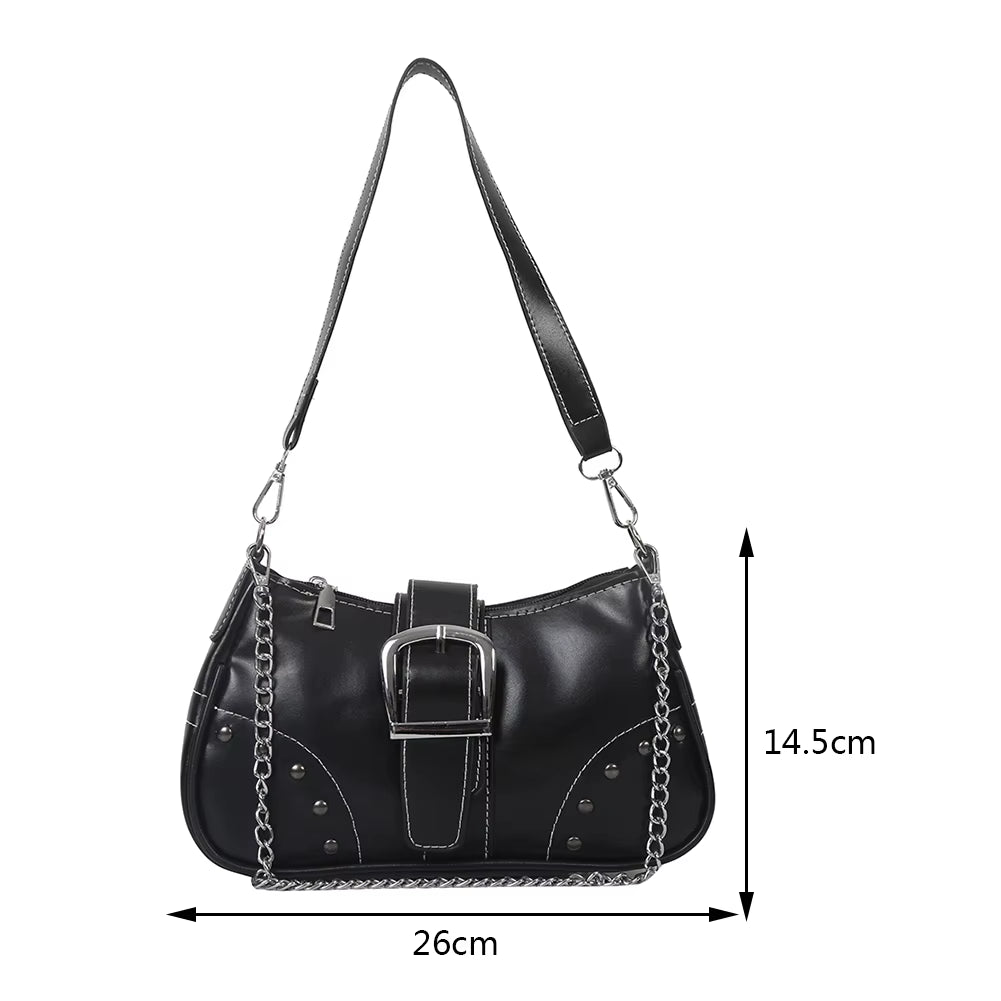 Half Moon Bag Vintage PU Leather Small Shoulder Bag for Women Girls Hobo Handbag Luxury Retro Red Ladies Armpit Purses Totes