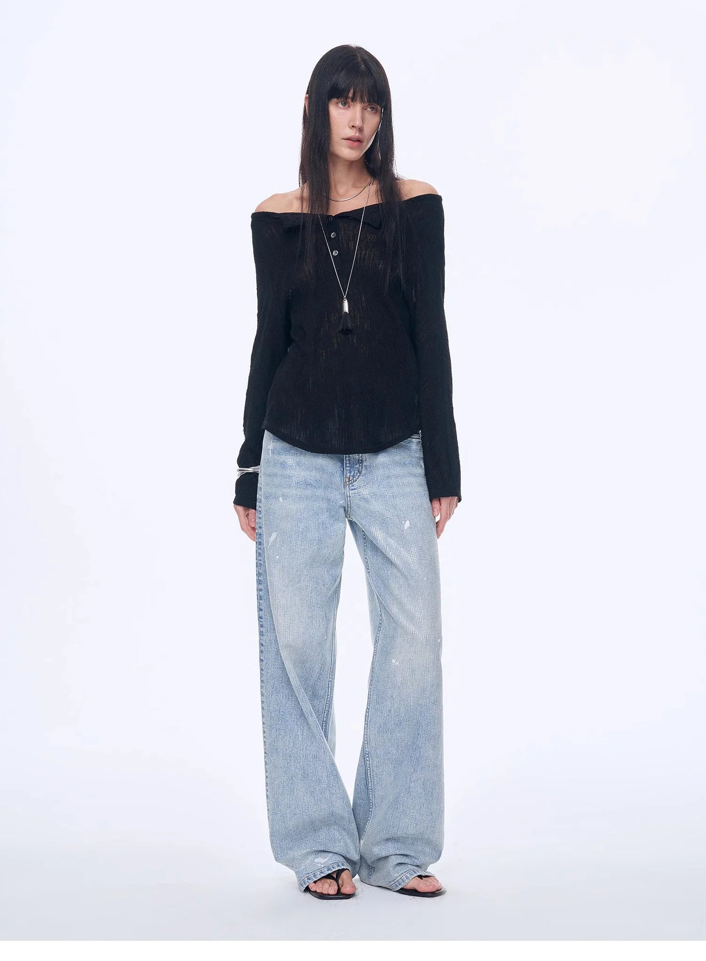 "Fashion Law" Casual One-Shoulder Raglan Sleeve T-Shirt Top