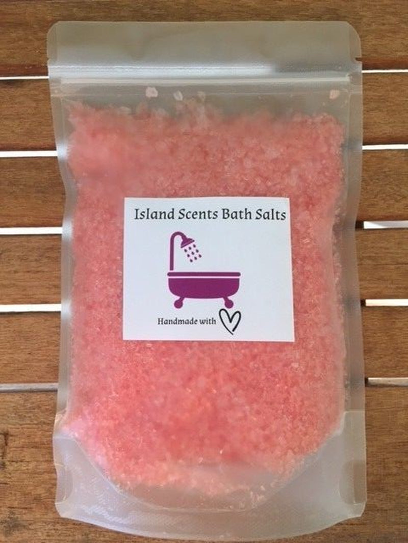 300G SCENTED BATH SALTS - FREE POST - CHOOSE from 50 SCENTS -EPSOM/ROCK SALT