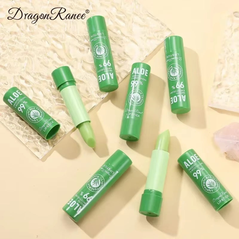 Aloe Lipstick Color-Changing Lip Balm Lithesome Moisturizing Hydrating Watery Lip Stick Aloe Fruit Lipsticks UNISEX Lips Care