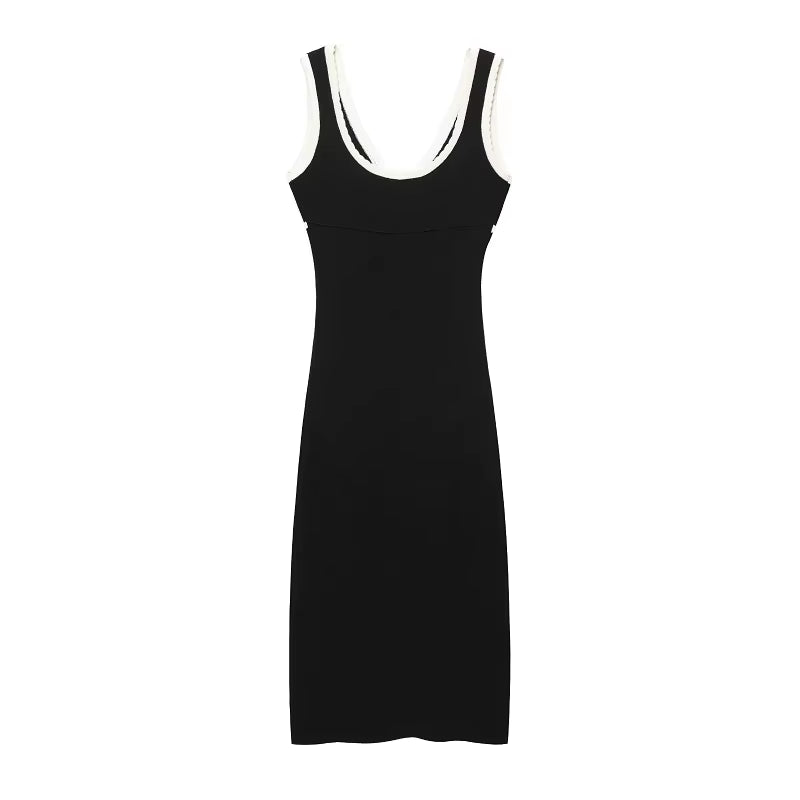 2025 Knitted Slip Dresses for Women Black Backless Women'S Summer Dress Holiday Beach Midi Dress Woman Sexy Party Dresses