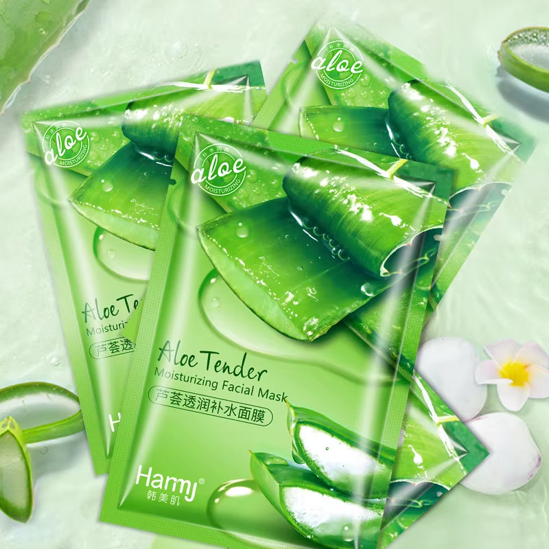 30Pcs Natural Aloe Vera Gel Face Mask Remove Acne Control Oil Depth Replenishment Moisturizing Wrapped Mask Shrink Pores