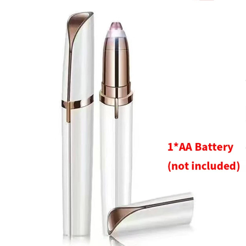 Electric Eyebrow Trimmer Mini Epilator Lipstick Facial Hair Removal Portable Women Painless Razor Tool