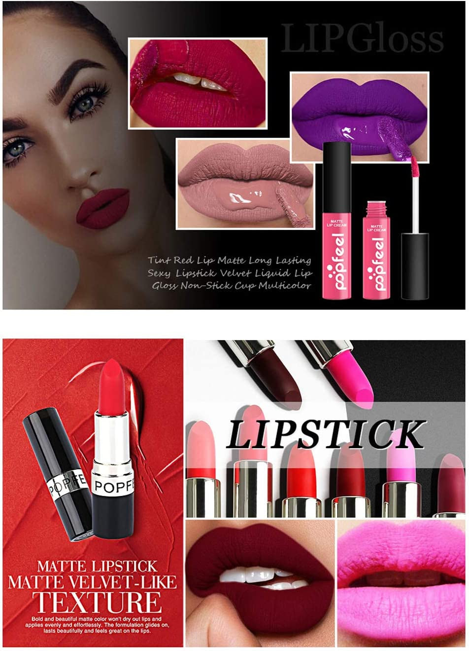 24Pcs Make-Up Cosmetic All in One Set Multi-Purpose Beauty Kit with Gift Bag - Highly Pigmented Makeup Palette Combination Lip Face Eyebrow Eye Make up Brush Items for Essential Starter #01