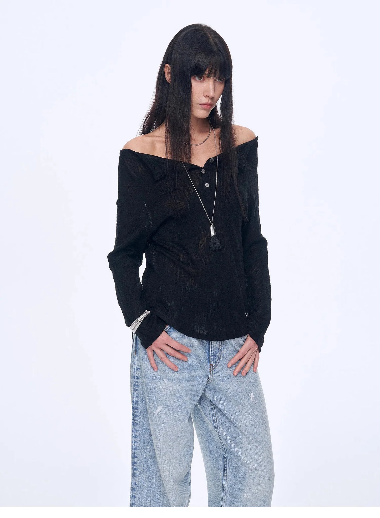 "Fashion Law" Casual One-Shoulder Raglan Sleeve T-Shirt Top