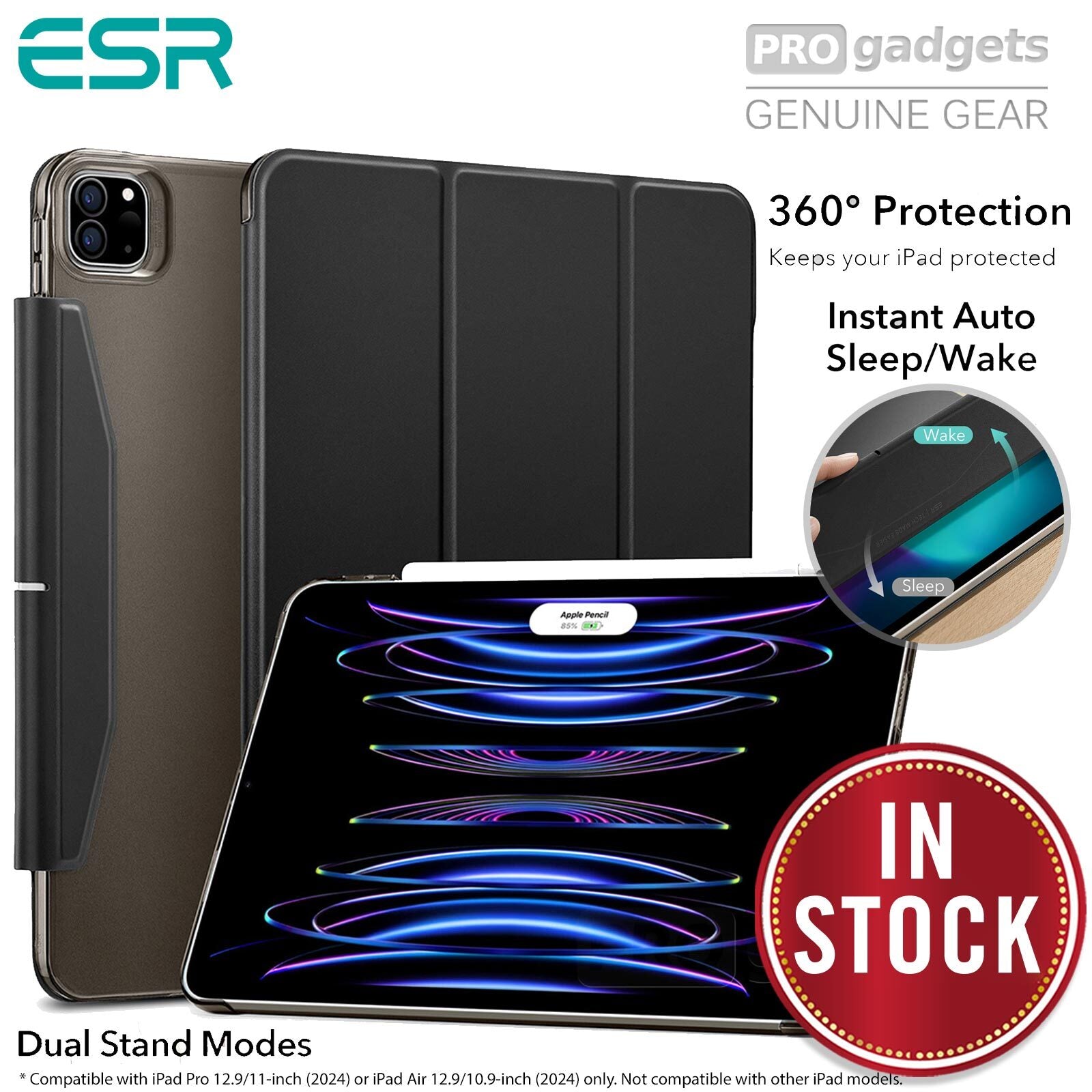 For Ipad Air 11 / 13 M3 2025/ M2 /6/5/4 Case ESR Ascend Trifold Stand Cover