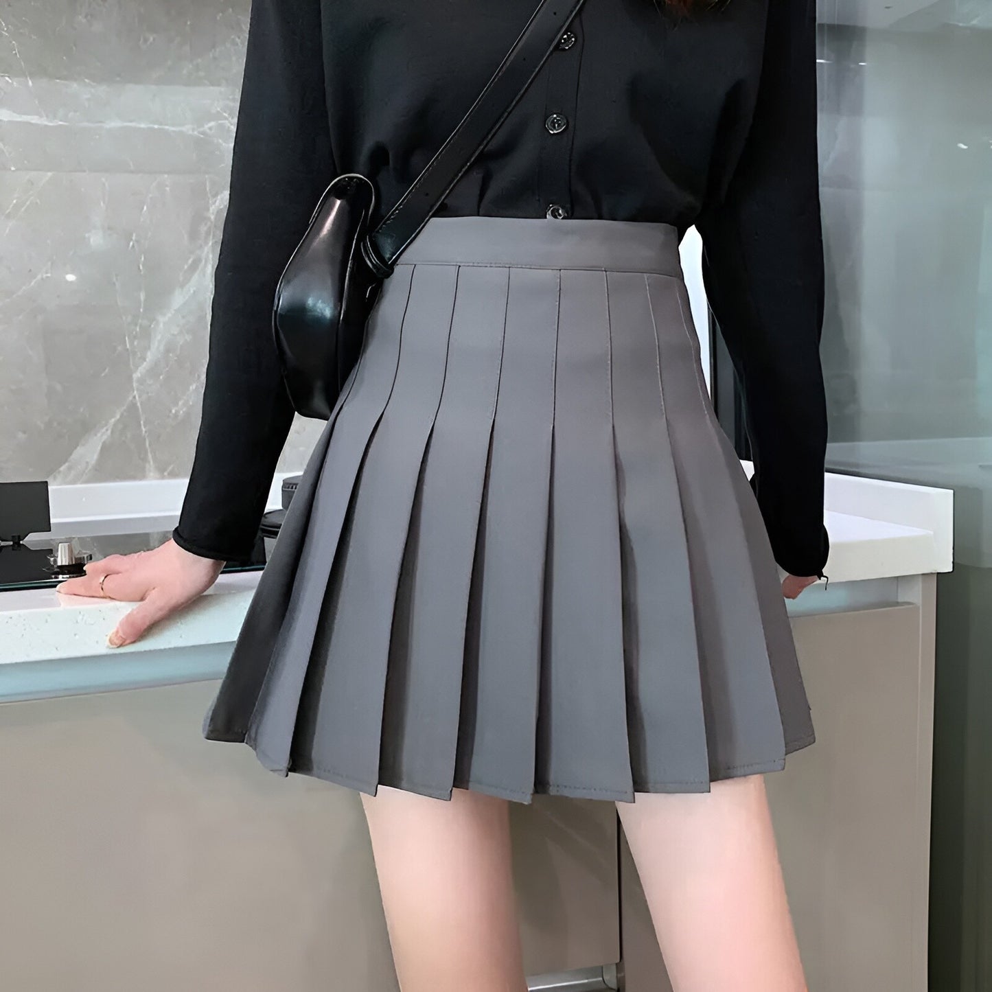 Women Pleated Tennis Skirt High Waist Black Summer Slim Fit Fashion Sportswear
