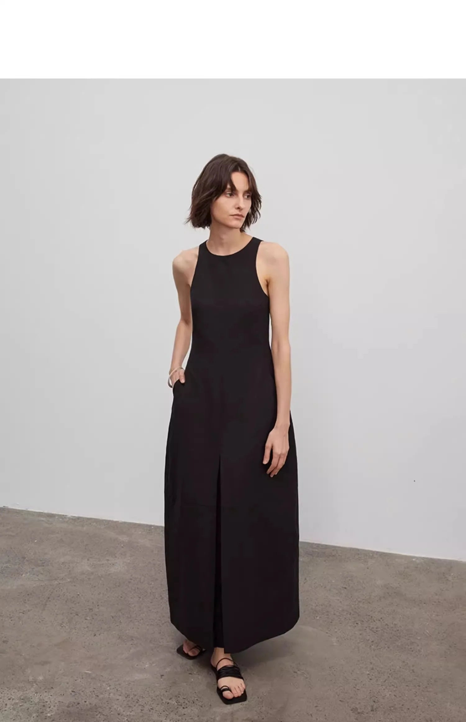 "Plain Poetry" Functional Style Sleeveless Dress Female French Style New Temperament Slim Hepburn Little Black Dress Long Skirt