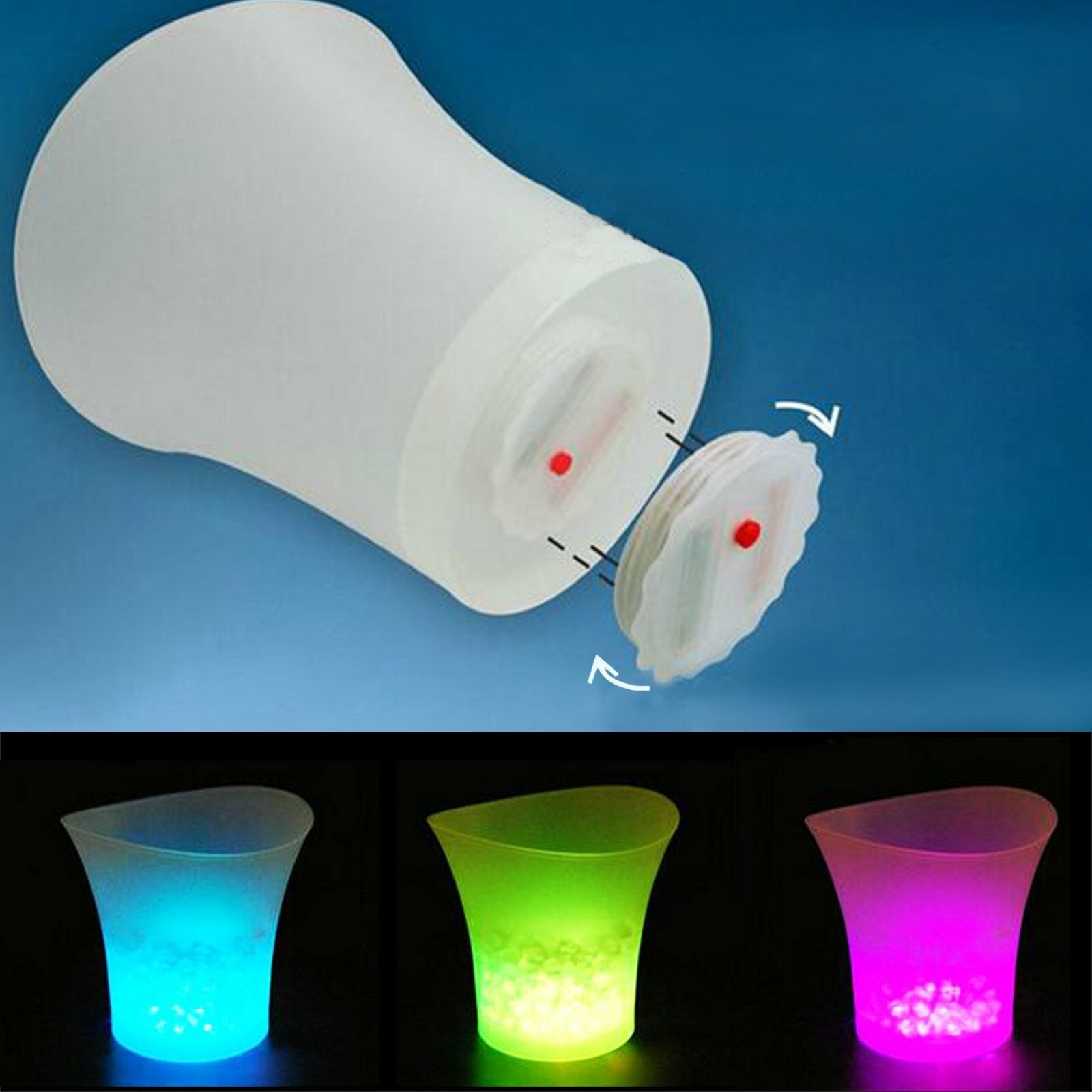 5L LED Ice Bucket Wine Colour Changing Drink Cooler Retro Party Wedding Bar Club