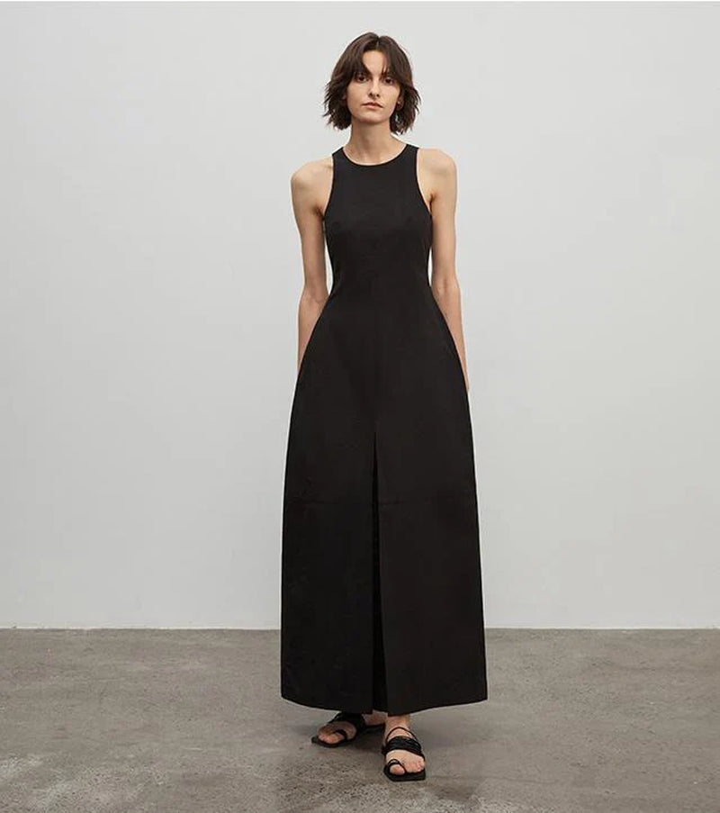 "Plain Poetry" Functional Style Sleeveless Dress Female French Style New Temperament Slim Hepburn Little Black Dress Long Skirt