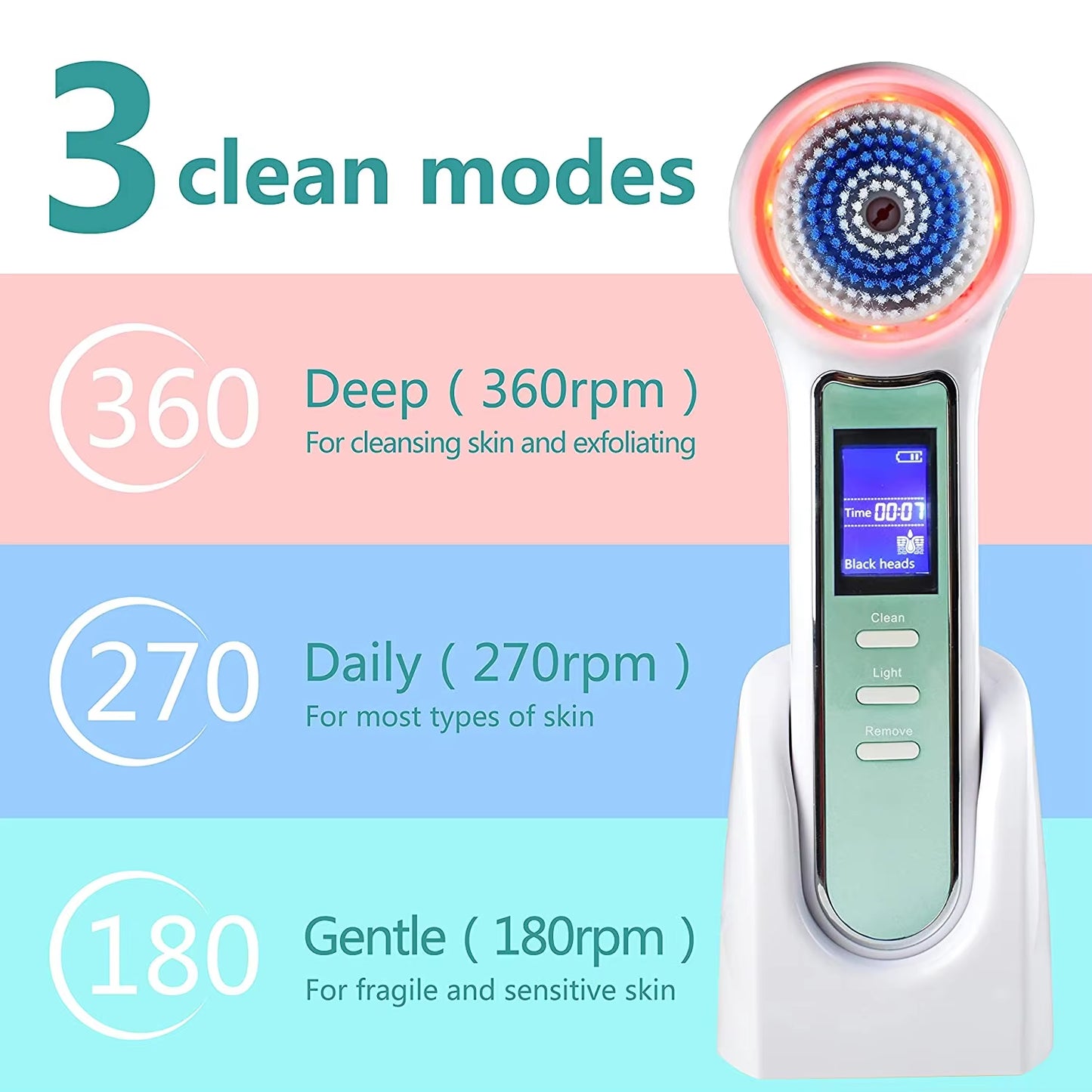 Blackhead Remover Vacuum with Electric Facial Cleansing Brush Rechargeable Face Spin Brush Facial Pore Cleanser Skincare Machine