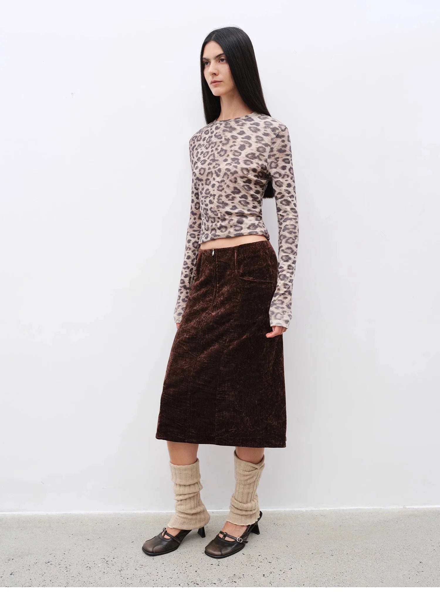 "Autumn Slumber" Unique Stylish Double-Sided Sherpa Textured Versatile Slimming Skirt