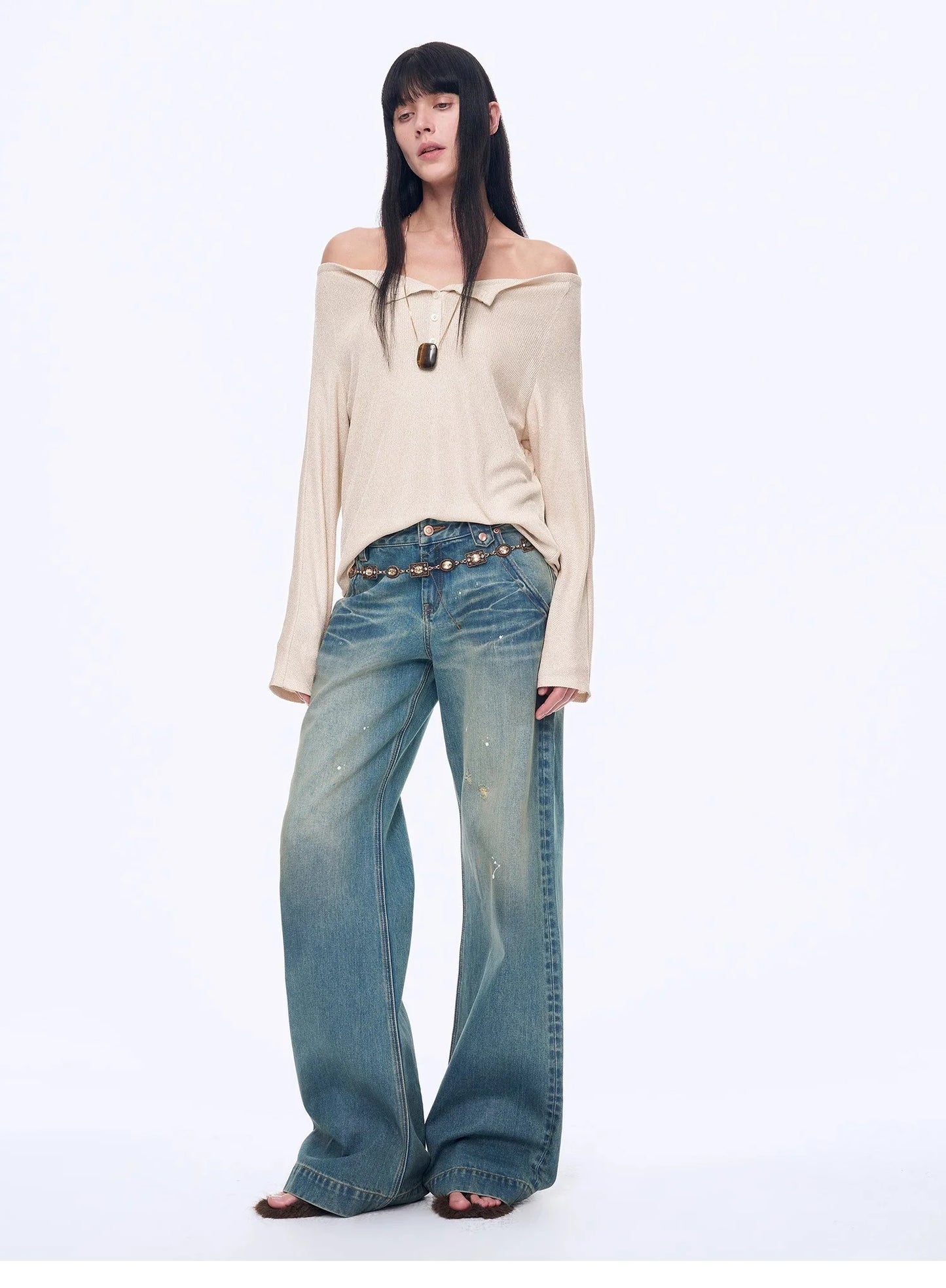 "Fashion Law" Casual One-Shoulder Raglan Sleeve T-Shirt Top