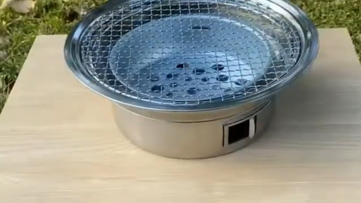 Korean Style Table Charcoal Portable BBQ Grill Camping Outdoor Stainless 40Cm