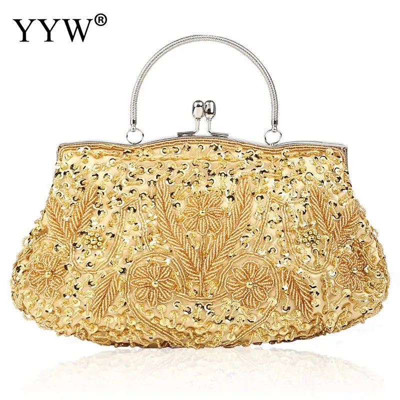 Women Clutch Bags Ladies Beads Evening Bags Wedding Party Bridal Embroidered Handbag Women Solid Retro Small Totes Mini Wallets