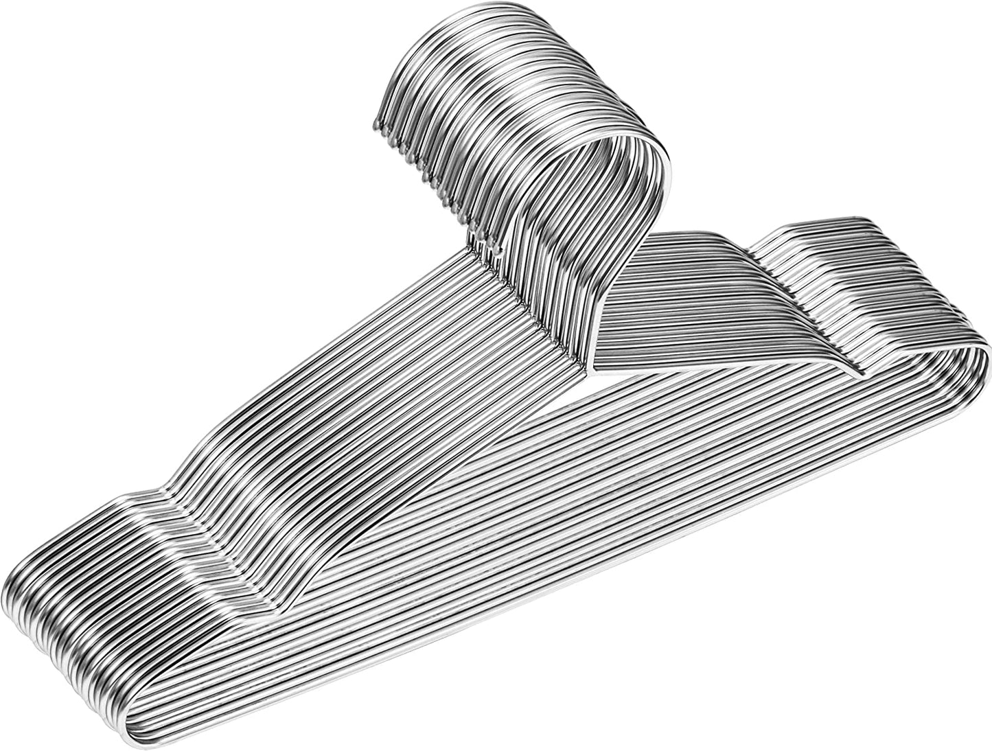 Baby Hangers, 50 Pack Stainless Steel 12.6 Inch Heavy Duty Non-Slip Space Saving Coat Hangers for Kids Children Toddler Clothes