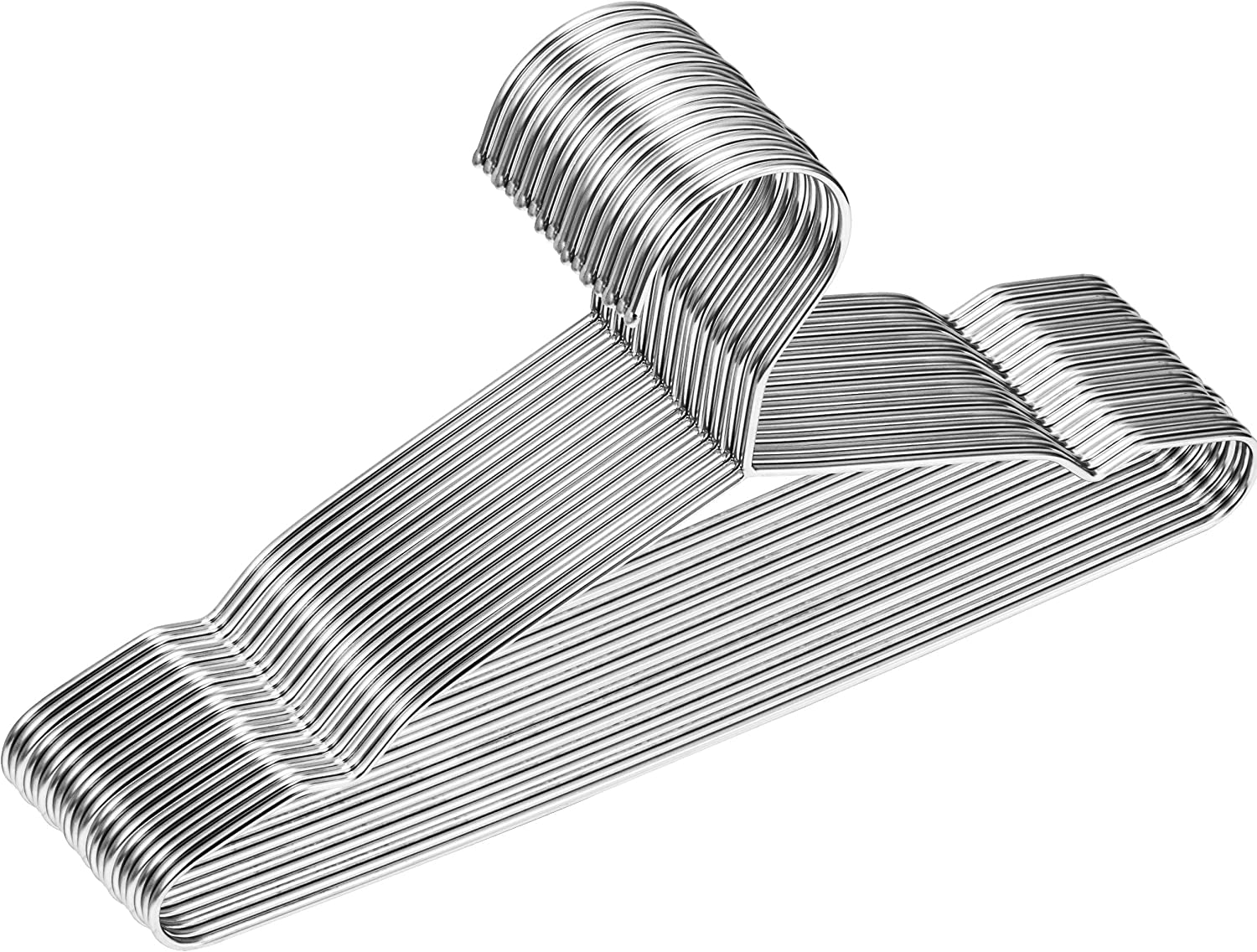 Baby Hangers, 50 Pack Stainless Steel 12.6 Inch Heavy Duty Non-Slip Space Saving Coat Hangers for Kids Children Toddler Clothes