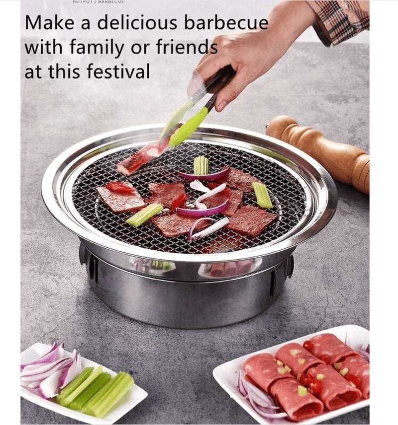Korean Style Table Charcoal Portable BBQ Grill Camping Outdoor Stainless 40Cm