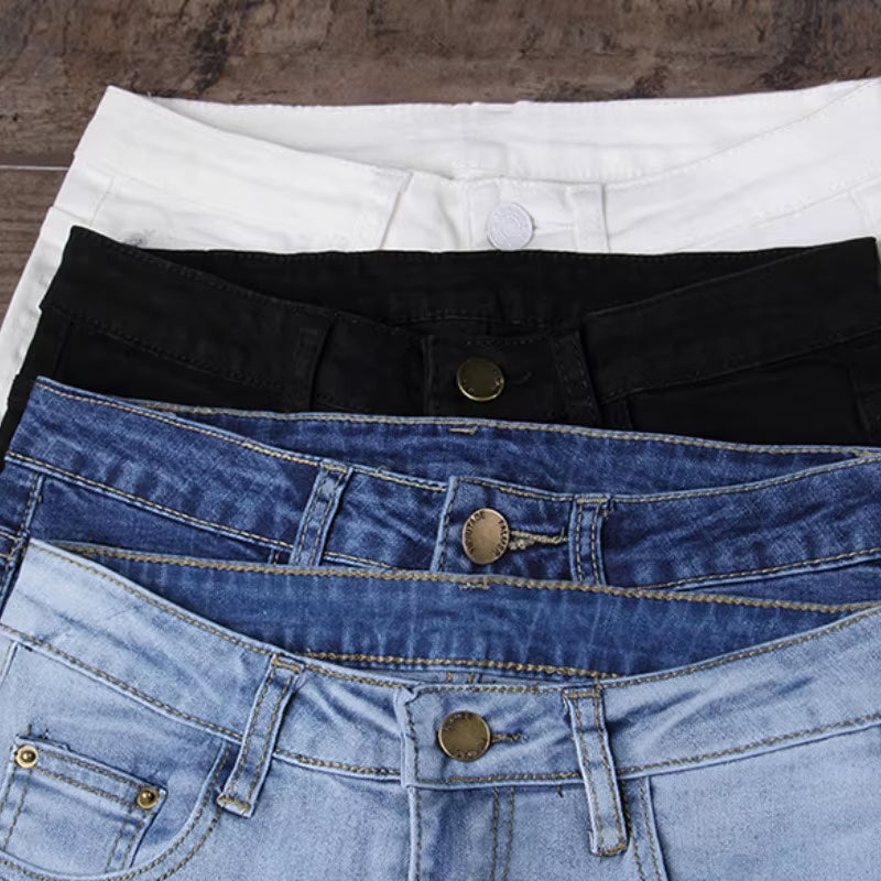 5XL Women Baggy Black Jeans Denim New Solid Wash Skinny Womens High Waist Trousers Streetwear Fashionable Bell Bottom Soft Ins