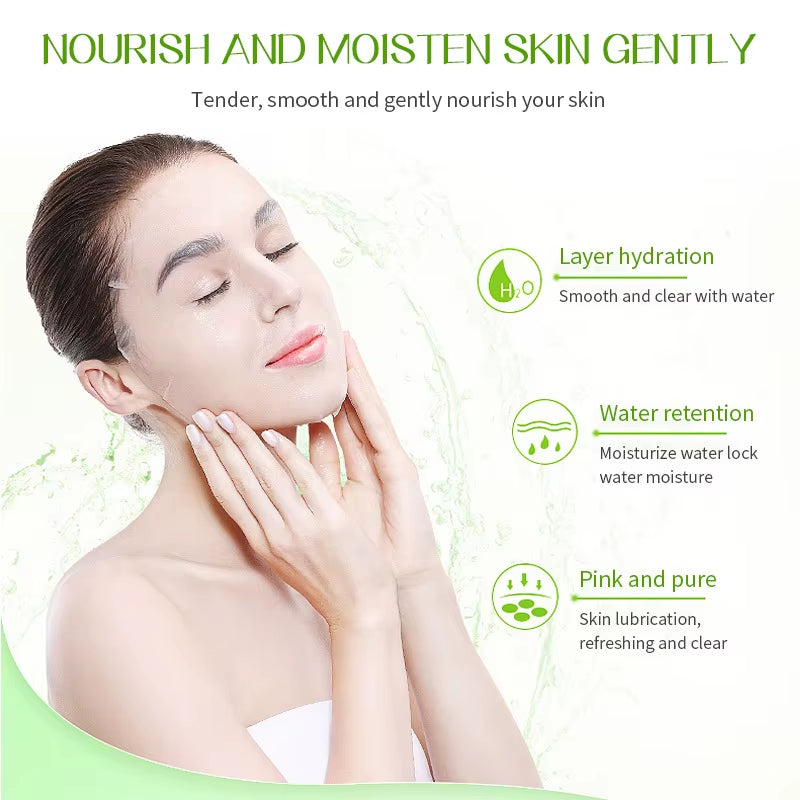 30Pcs Natural Aloe Vera Gel Face Mask Remove Acne Control Oil Depth Replenishment Moisturizing Wrapped Mask Shrink Pores