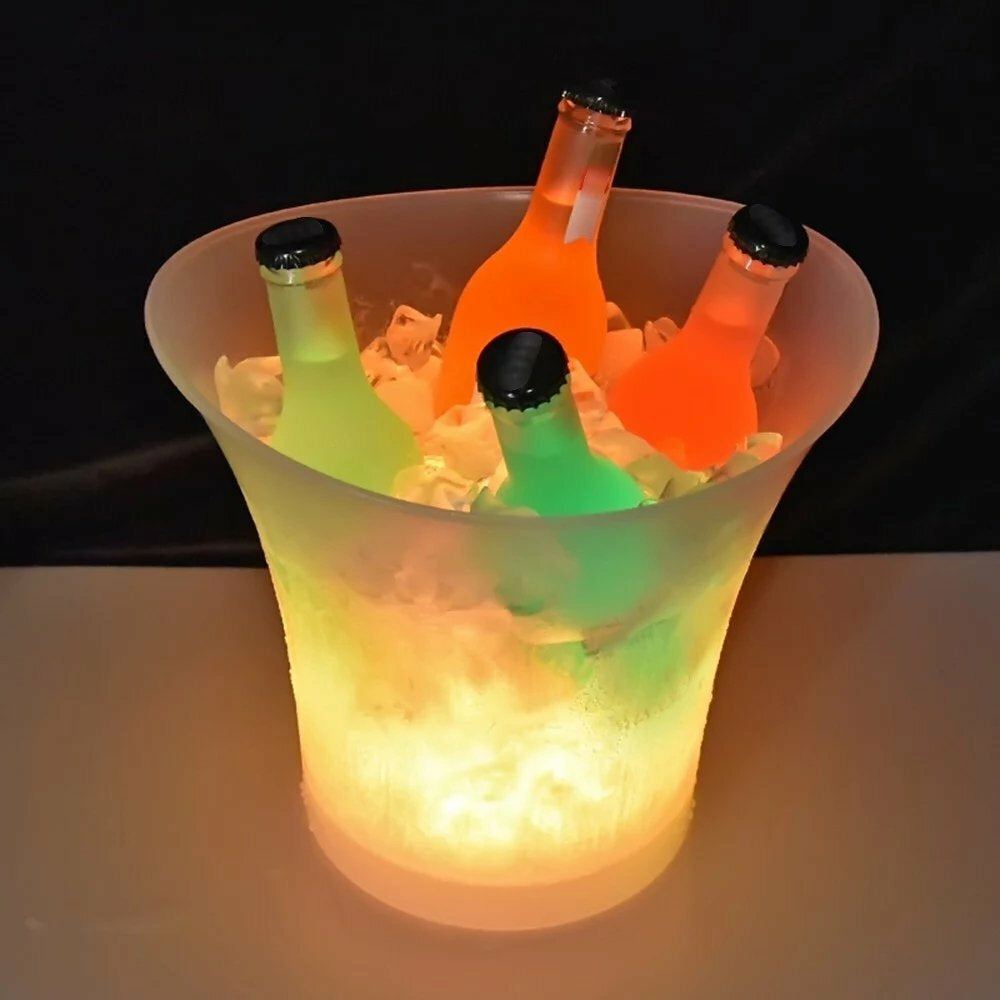 5L LED Ice Bucket Wine Colour Changing Drink Cooler Retro Party Wedding Bar Club
