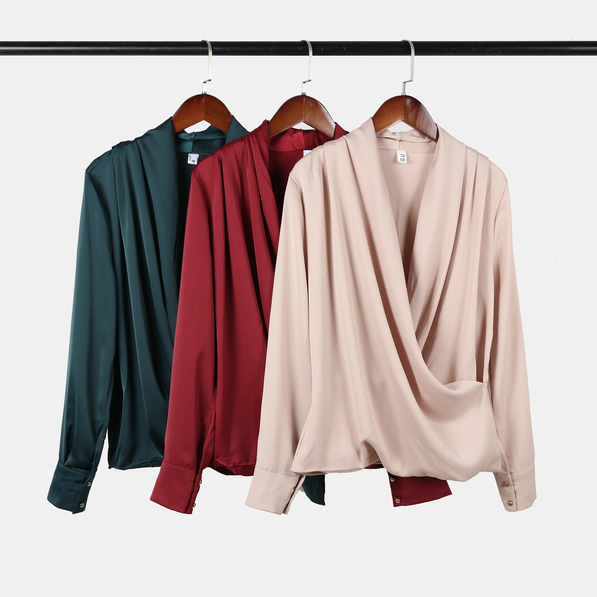 Autumn Spring French Silk Satin Shirts Women Sexy V-Neck Long Sleeve Fashion Women Shirt Lady Office Blouses Female Loose 2022