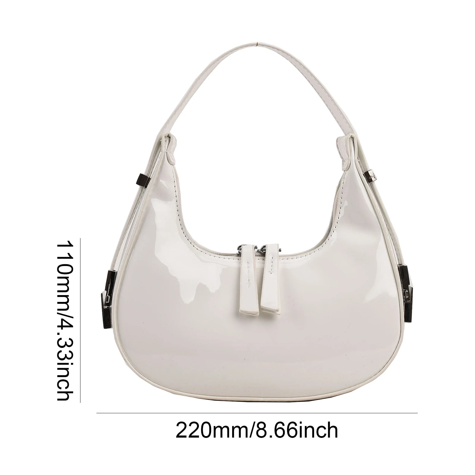 Retro PU Leather Tote Handbag Luxury Designer Crescent Bag Women'S Solid Color Small Shoulder Bag 2023 Trend Ladies Armpit Purse