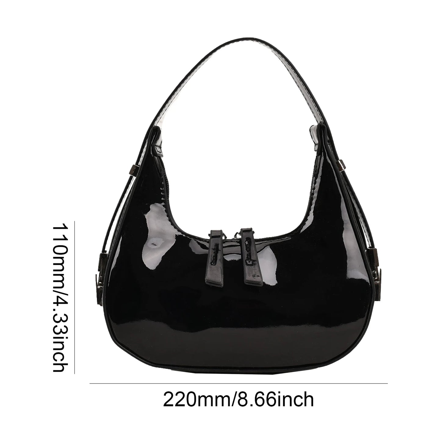 Retro PU Leather Tote Handbag Luxury Designer Crescent Bag Women'S Solid Color Small Shoulder Bag 2023 Trend Ladies Armpit Purse