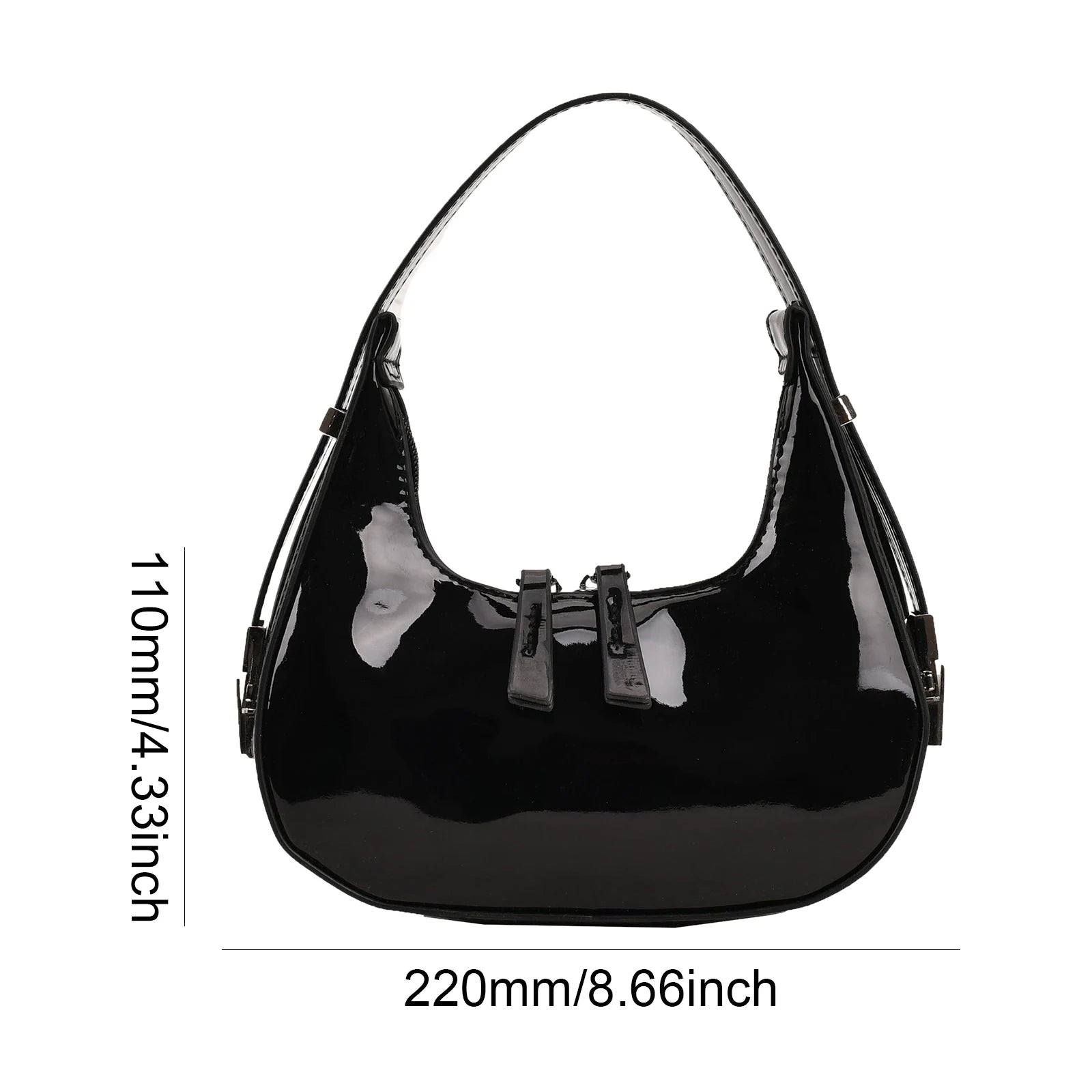 Retro PU Leather Tote Handbag Luxury Designer Crescent Bag Women'S Solid Color Small Shoulder Bag 2023 Trend Ladies Armpit Purse