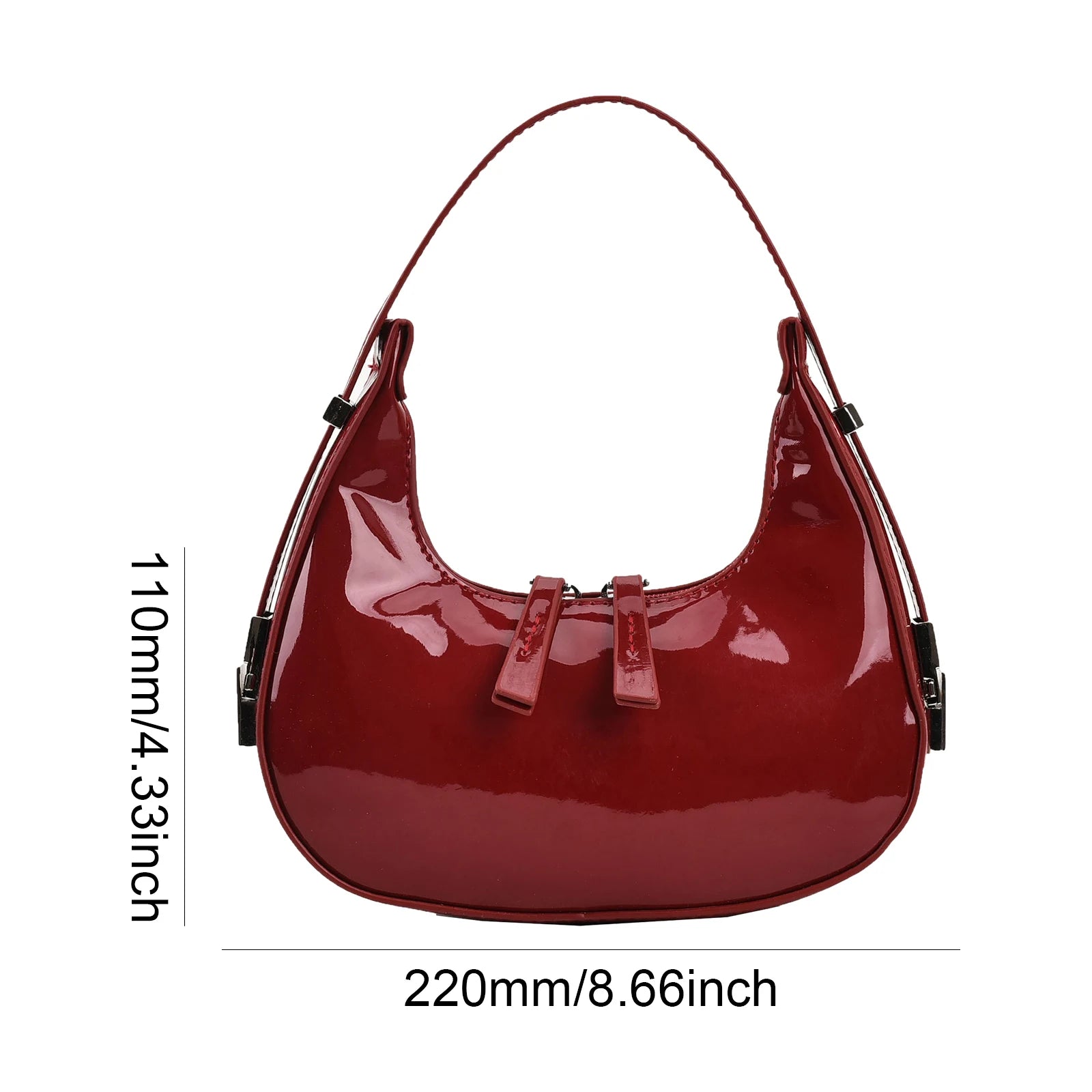 Retro PU Leather Tote Handbag Luxury Designer Crescent Bag Women'S Solid Color Small Shoulder Bag 2023 Trend Ladies Armpit Purse