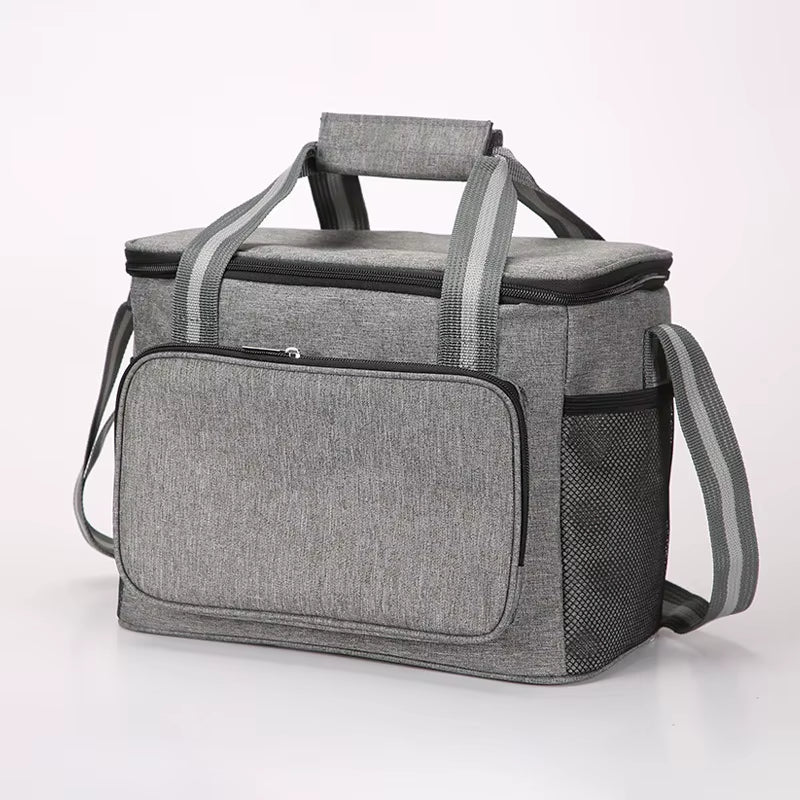 15L Portable Thermal Lunch Bag Food Box Durable Waterproof Office Cooler Lunch Box Ice Insulated Case Camping Oxford Dinner Bag
