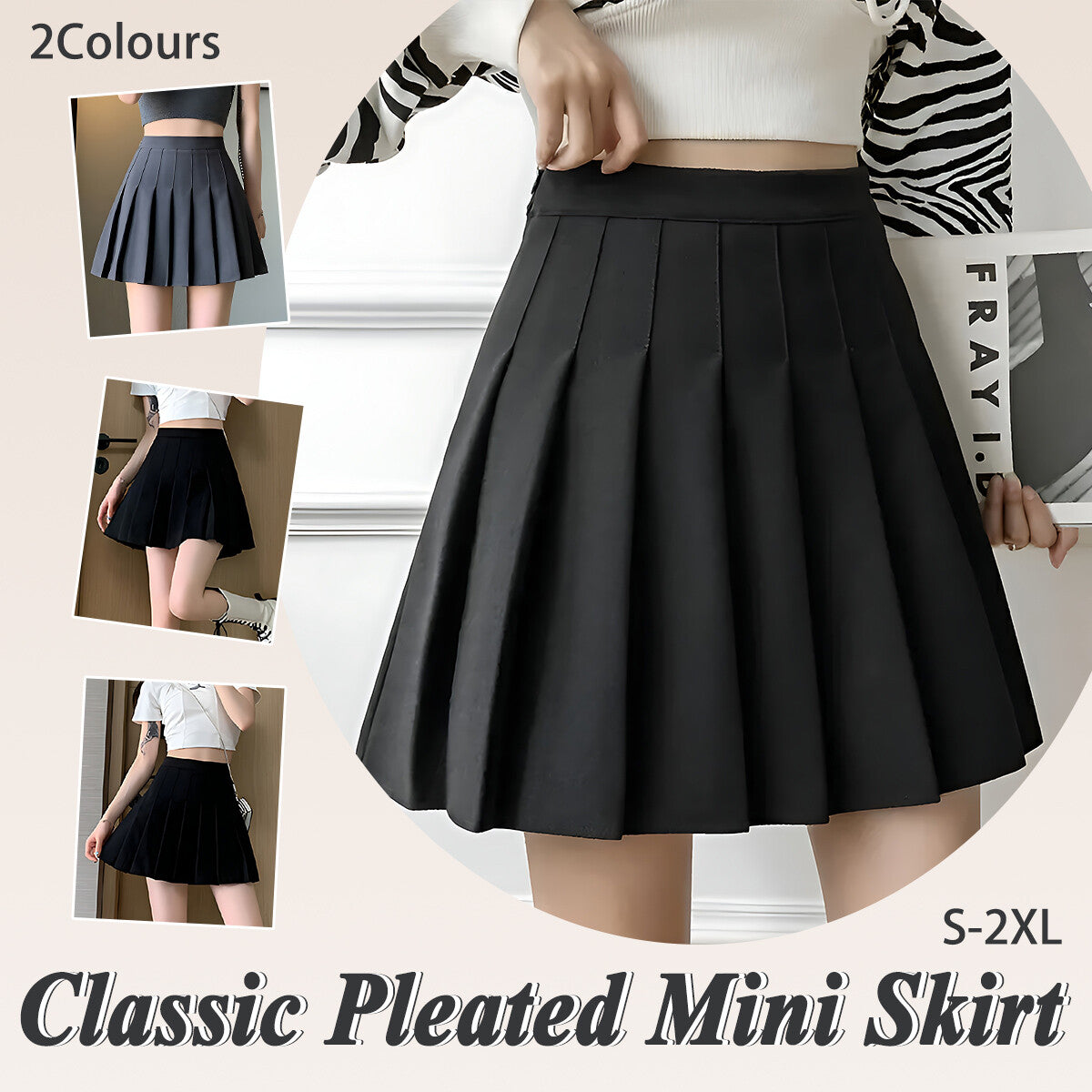 Women Pleated Tennis Skirt High Waist Black Summer Slim Fit Fashion Sportswear