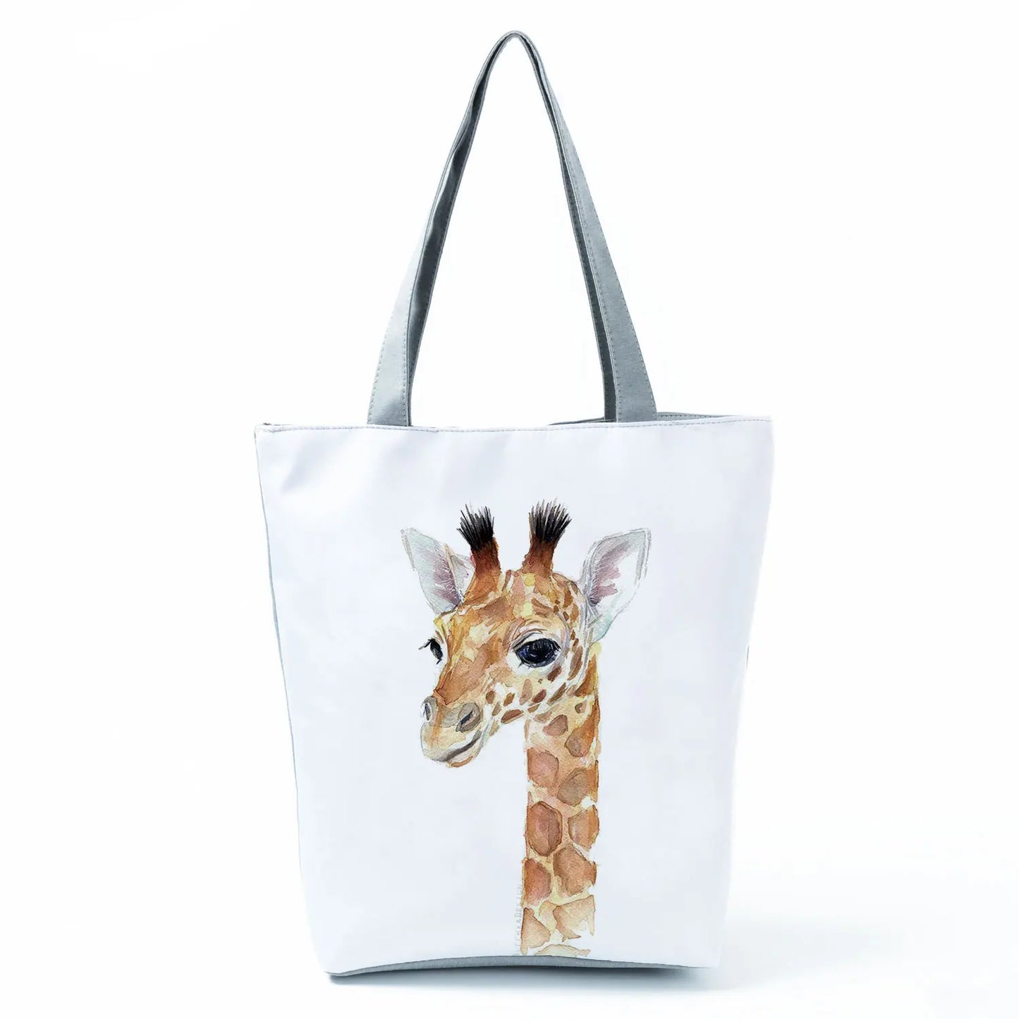 Giraffe Animal Printed Fashion Women Shoulder Bag Cartoon Eco Friendly Portable Shopping Handbags High Capacity Practical Tote