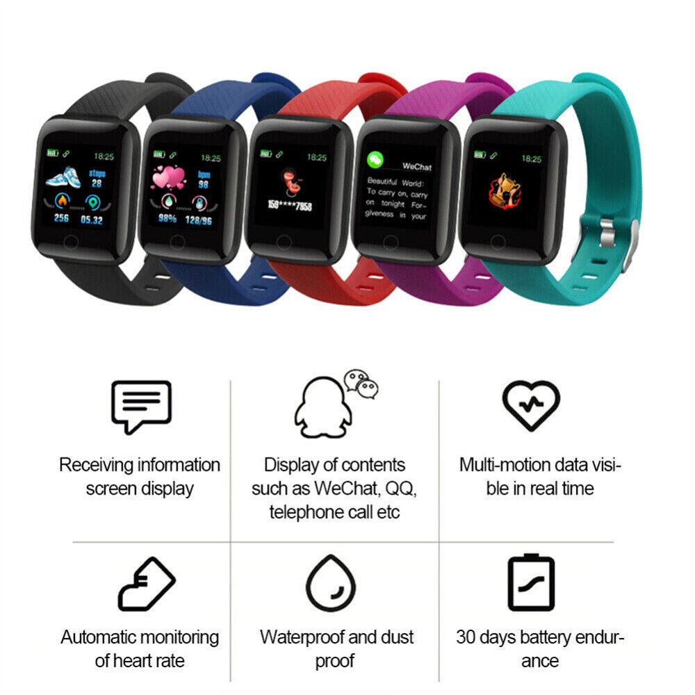 Sports Smart Watch Bracelet Heart Rate Blood Pressure Fitness Tracker