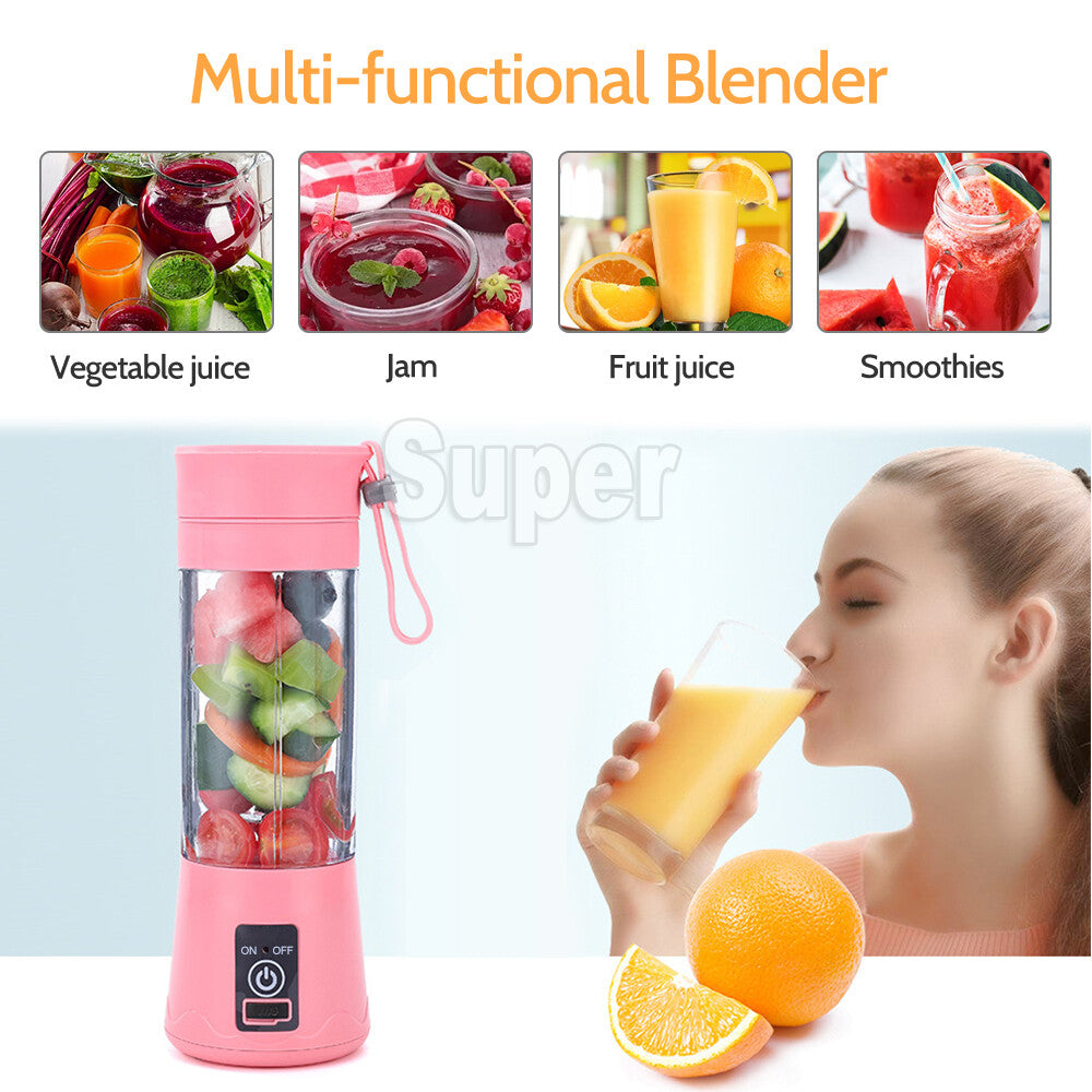 Rechargeable PORTABLE USB ELECTRIC FRUIT JUICER SMOOTHIE BLENDER TRAVEL BOTTLE