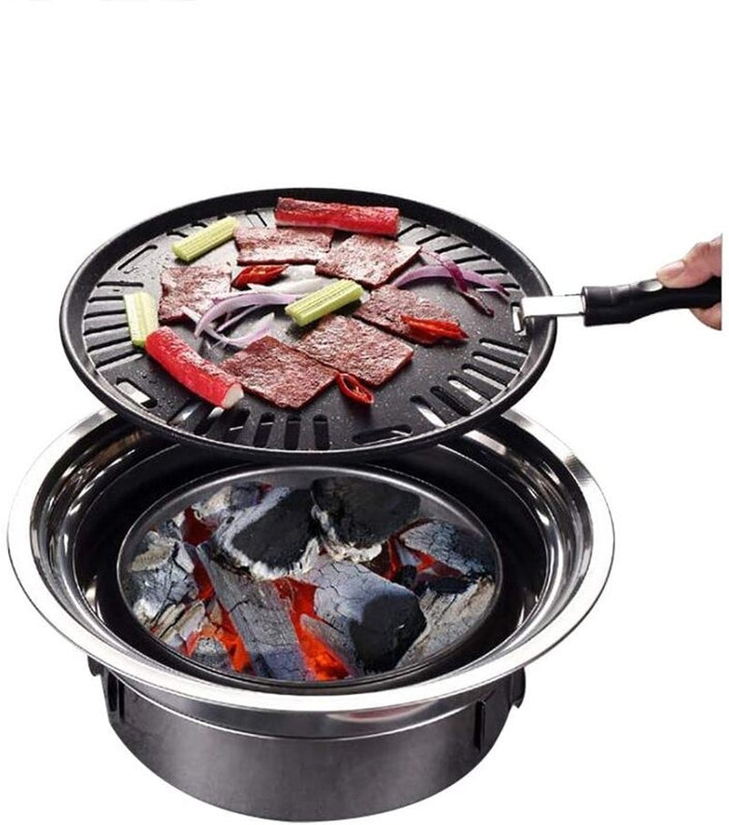 Korean Style Table Charcoal Portable BBQ Grill Camping Outdoor Stainless 40Cm