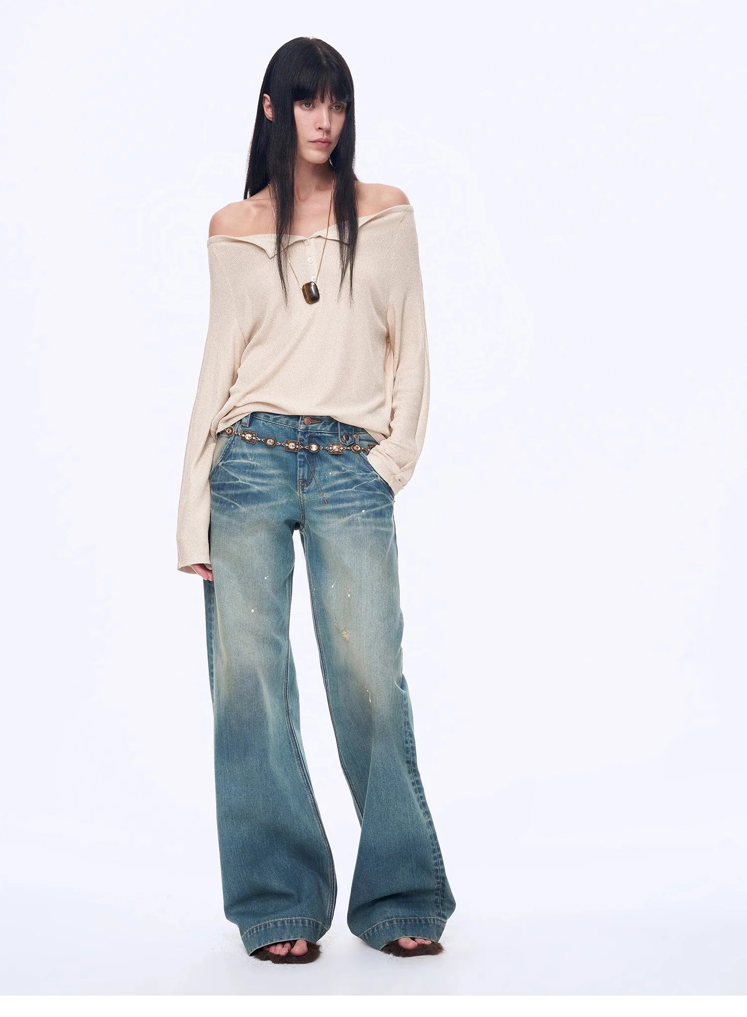 "Fashion Law" Casual One-Shoulder Raglan Sleeve T-Shirt Top