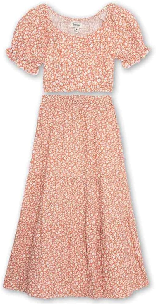 Girls' Short Sleeve Top and Maxi Skirt Set