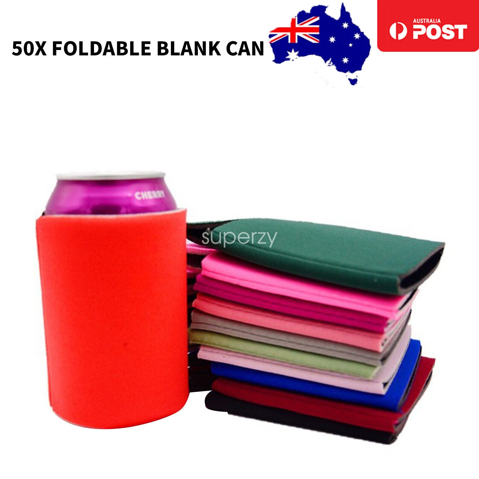 50X Stubby Cooler Foldable Blank Can Stubby Cooler Holder Cooler Heat Transfer