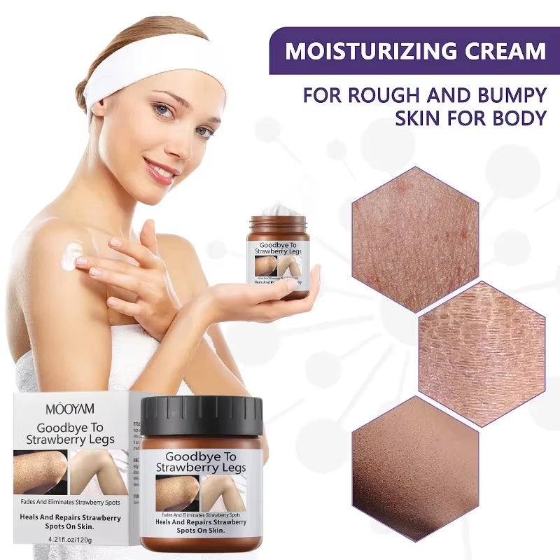 Goodbye to Strawberry Legs Cream Bump Eraser,Keratosis Pilaris,Moisturizing for Rough Bumpy Dry Skin for Body Smooth Hydrating