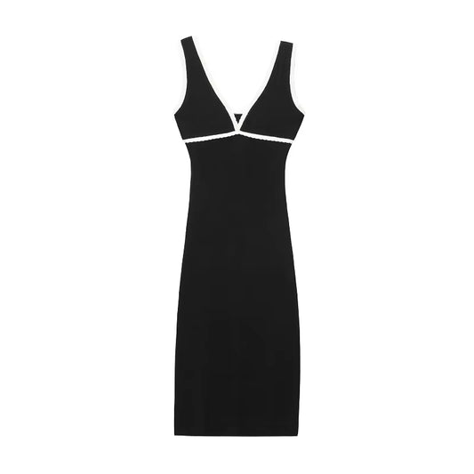 2025 Knitted Slip Dresses for Women Black Backless Women'S Summer Dress Holiday Beach Midi Dress Woman Sexy Party Dresses