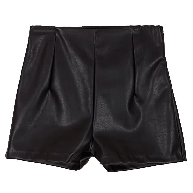 Pu Leather Shorts Ladies 2018 New Autumn and Winter Wear Short Leather Sexy High Waist Sexy Primer DK117