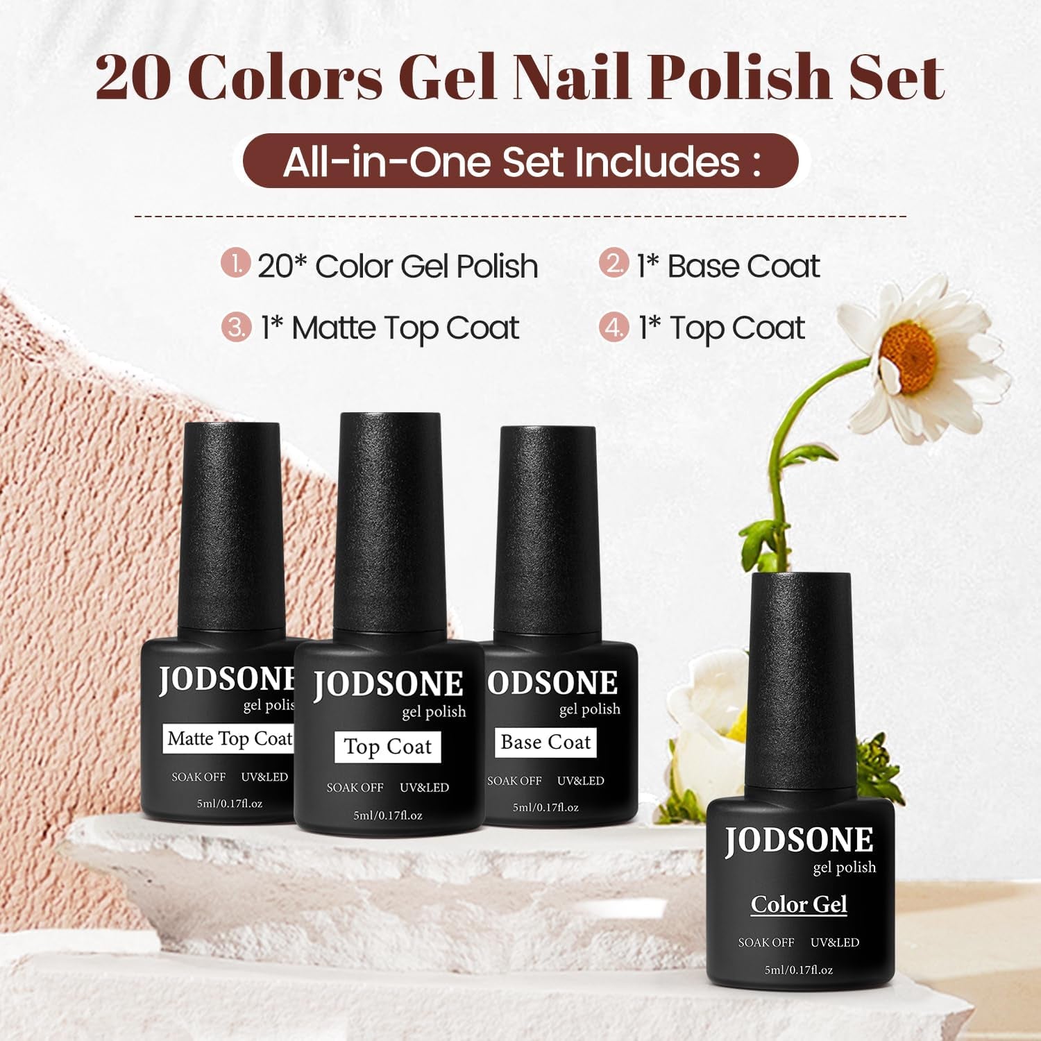 23 PCS Gel Nail Polish Set with Base Glossy and Matte Top Coat Multicolored Gel Nail Long Lasting Suitable for All Seasons…