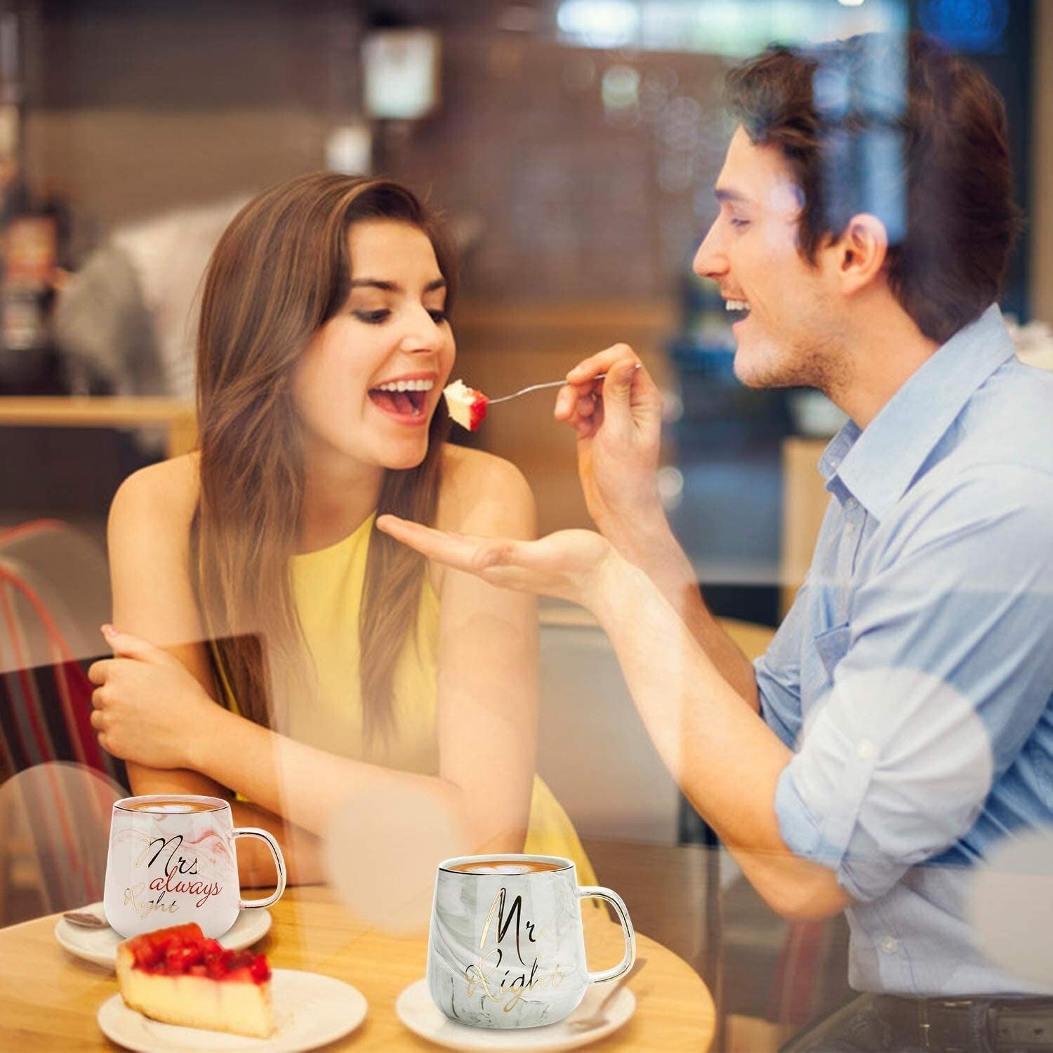 Mr Right and Mrs Always Right Couples Coffee Mugs Cups Gifts Set for Engagement