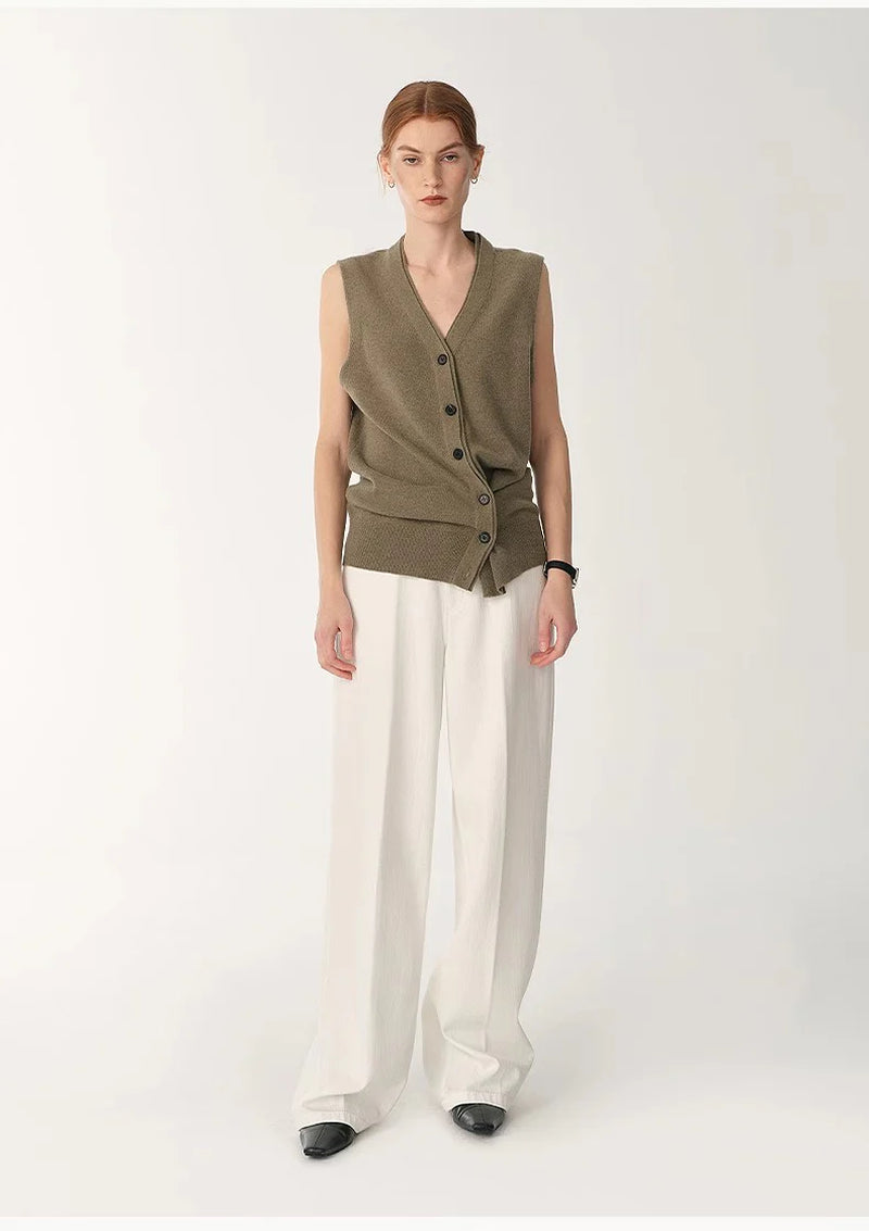 Customized Cotton Fabric Skin-Friendly Washed Drape Versatile Wide-Leg Jeans
