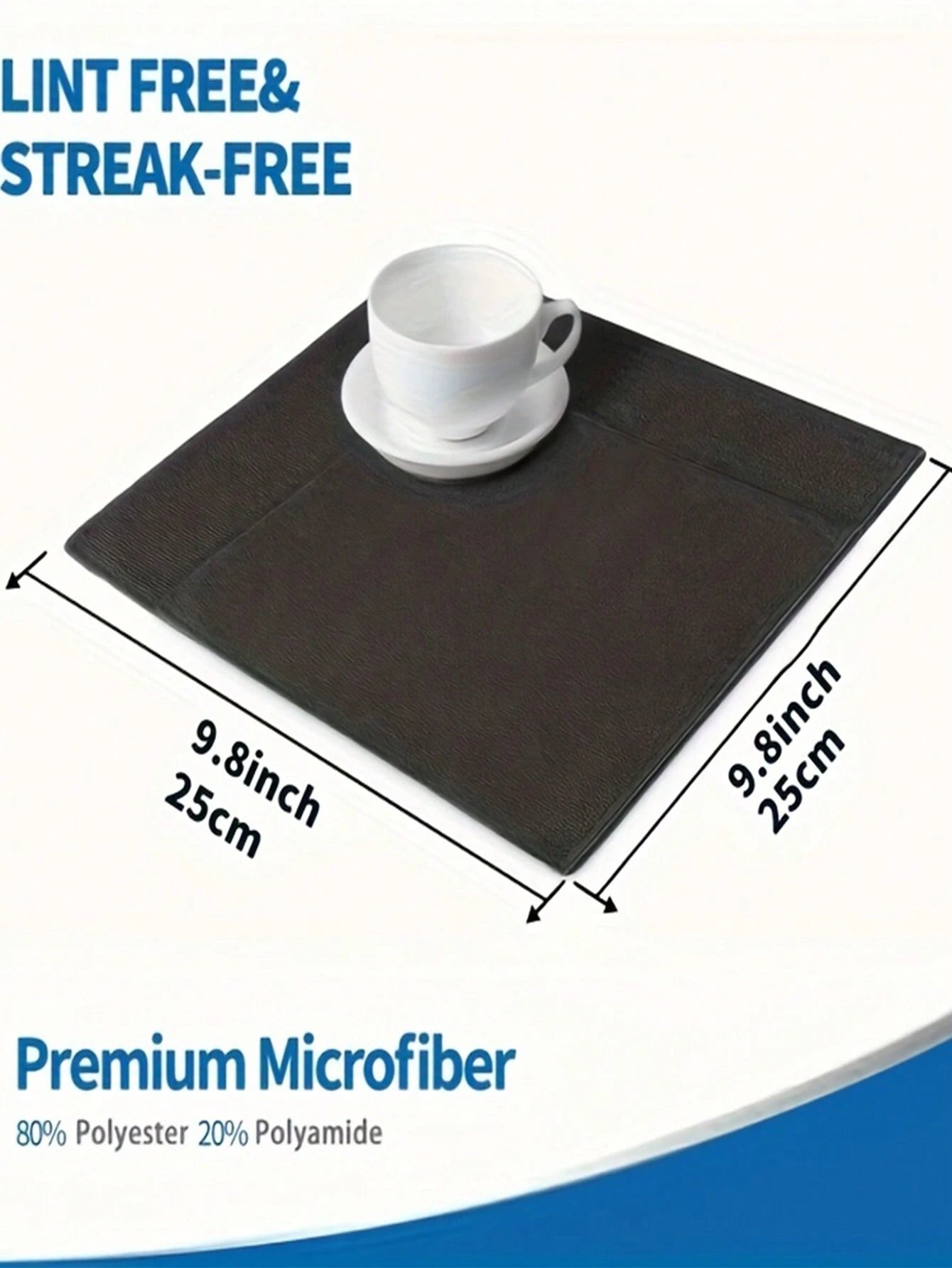 HYER KITCHEN 5/10/20Pcs Black Cleaning Dish Cloth Towel Set, Super Soft & Quick Dry