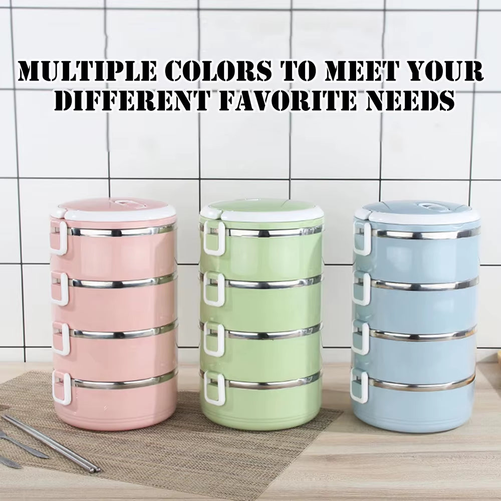 1/3Layer Portable Stainless Steel Thermal Lunch Box Multi-Purpose Microwave Bento Box with Lids Leakproof Food Container Box