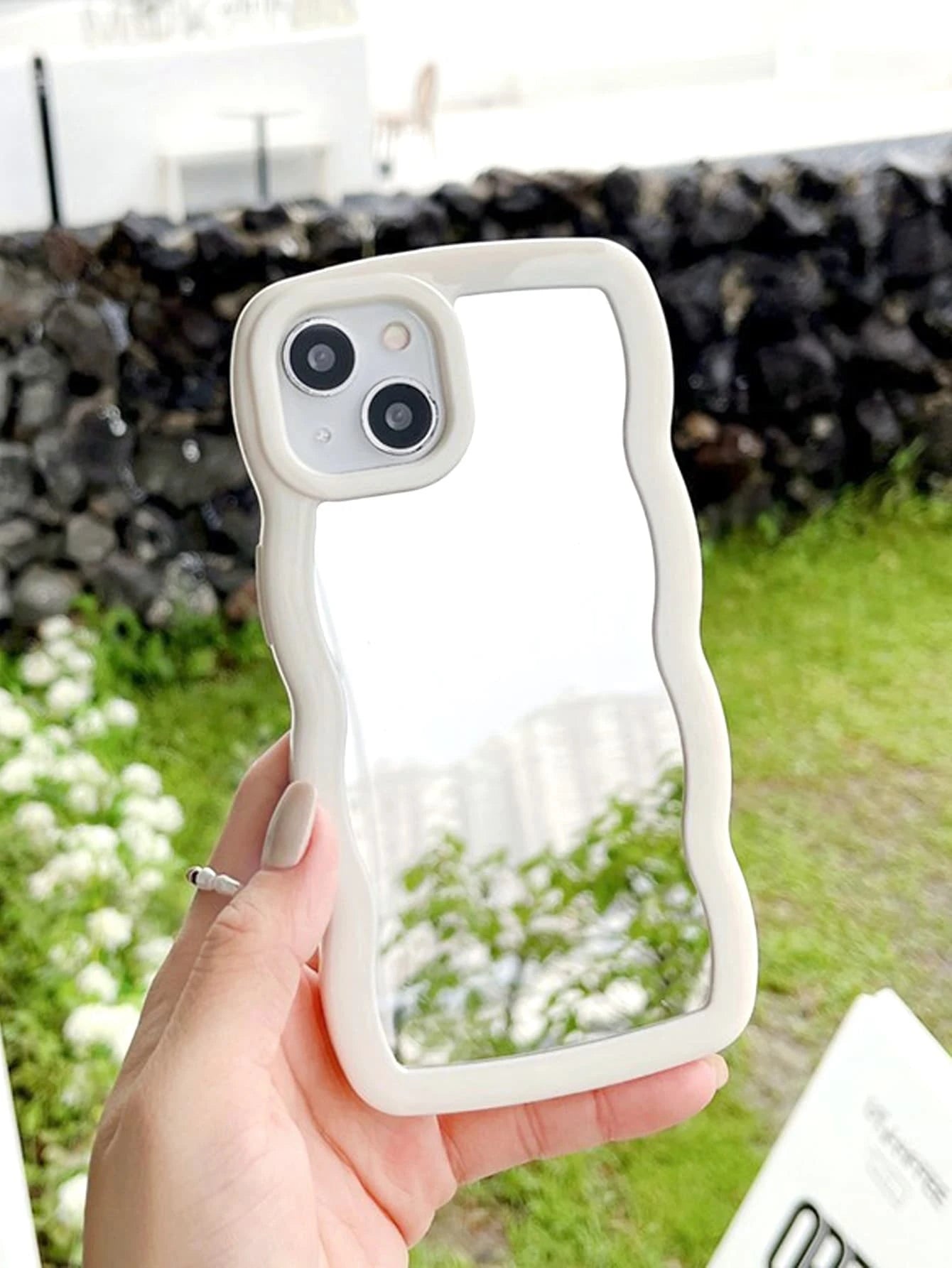 Acrylic Wavy Mirror Phone Case Compatible with Iphone 17 Pro Max/17 Pro/17 Air/17/16 Pro Max/16/16 Pro/16 Plus/15/15 Pro/15 Pro Max/11/12/13/14 Pro Max/Xs/Xr/11 Pro/11 Pro Max/12 Pro/12 Pro Max/13 Pro/13 Pro Max/7 Plus/14 Pro/14 Pro Max/14 Plus/7 Plus/8 Plus/8/Se2, Thick Shockproof Hard Shell