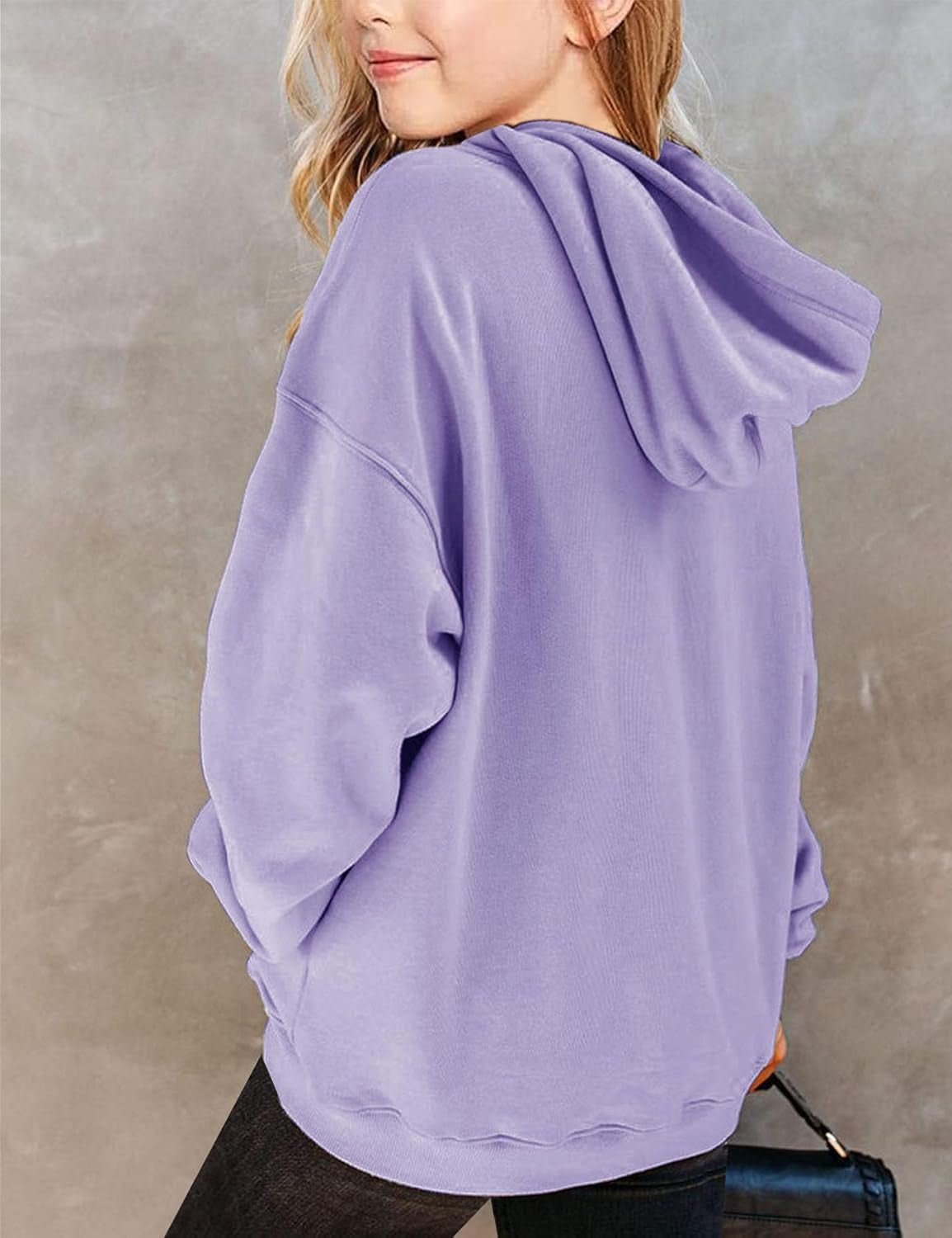Girls Casual Long Sleeve Hoodies Cute Oversized Fleece Pocket Sweatshirt Tops