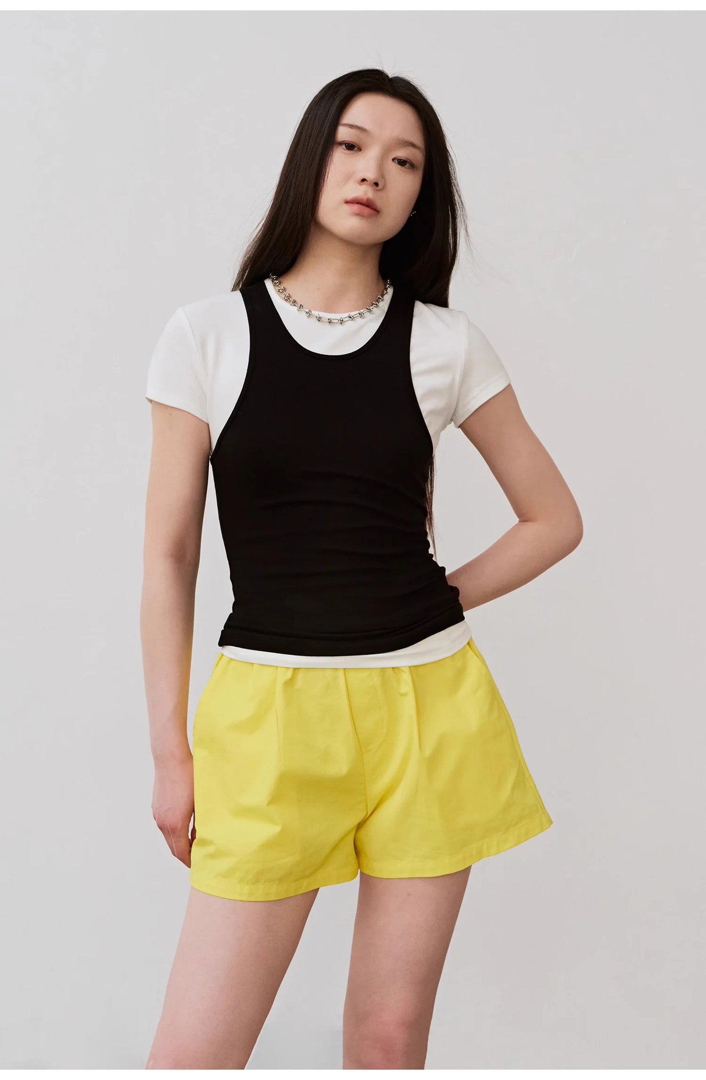 "Summer Tour" Small I-Shaped Vest Camisole Women'S Summer Elastic Cotton Slim Fit Inner Sleeveless Top